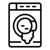 Leaking washing machine icon, outline style vector