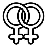 Gender identity lesbian icon, outline style vector