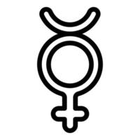 Gender identity hetero icon, outline style vector