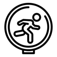 Runner data icon, outline style vector