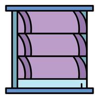 Big window shutter icon color outline vector
