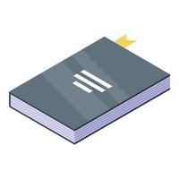 Library book icon, isometric style vector