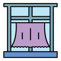 Room window curtain icon color outline vector