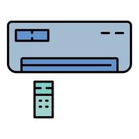 Remote control conditioner icon color outline vector