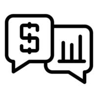 Financial chart icon, outline style vector