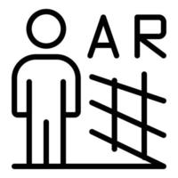 Ar man player icon, outline style vector