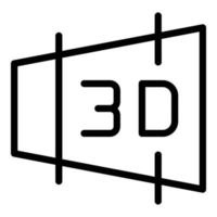 3d interface icon, outline style vector