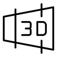 Icono de interfaz 3d, estilo de esquema vector