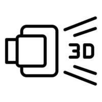 3d visual icon, outline style vector