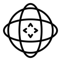 Virtual circle space icon, outline style vector