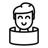 Watching virtual reality icon, outline style vector