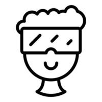 Viewing virtual reality icon, outline style vector