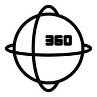 Virtual reality sphere icon, outline style vector