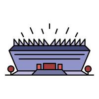 Sport arena building icon color outline vector