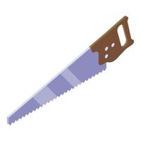 Garden saw icon, isometric style vector