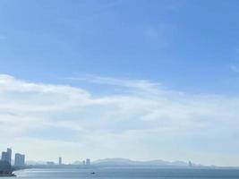 view of the city from the sea photo