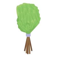 Sauna broom icon, isometric style vector