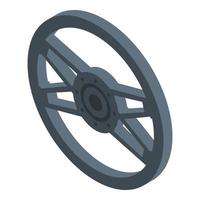 Car steering wheel icon, isometric style vector