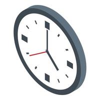 Wall clock library icon, isometric style vector