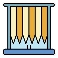 Vertical louvers icon color outline vector