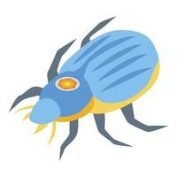 icono de escarabajo, estilo isométrico vector
