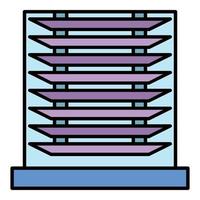 Horizontal jalousie icon color outline vector