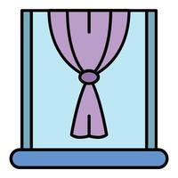 Window node curtain icon color outline vector