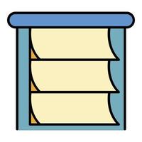 Paper horizontal jalousie icon color outline vector