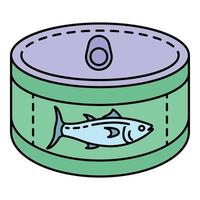 Tuna tin can icon color outline vector