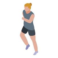 Workout running icon, isometric style vector