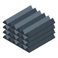 Soundproofing panel icon, isometric style vector