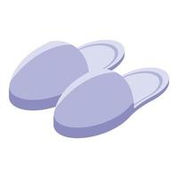 Sauna slippers icon, isometric style vector