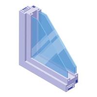 Soundproof window icon, isometric style vector