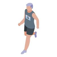 Marathon running icon, isometric style vector