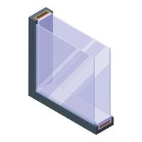 icono de ventana simple de insonorización, estilo isométrico vector