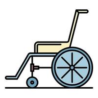 vector de contorno de color de icono de silla de ruedas