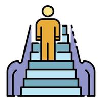 Front man escalator icon color outline vector