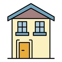 Pension house icon color outline vector