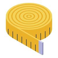 Clothes measurement tape icon, isometric style vector
