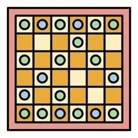 vector de esquema de color de icono de juego de mesa de madera