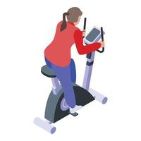 Exercise bike icon, isometric style vector