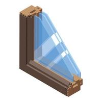 icono de ventana insonorizada de la casa, estilo isométrico vector