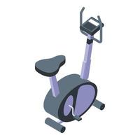 Healthy exercise bike icon, isometric style vector