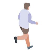 Boy running icon, isometric style vector