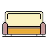 Sofa icon color outline vector