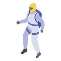 Skydiver icon, isometric style vector