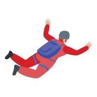 Adventure skydiving icon, isometric style vector