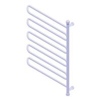 Heated towel rail icon, isometric style vector