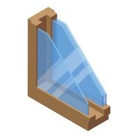 icono de aislamiento de sección de ventana, estilo isométrico vector