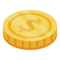 Dollar marketing coin icon, isometric style vector